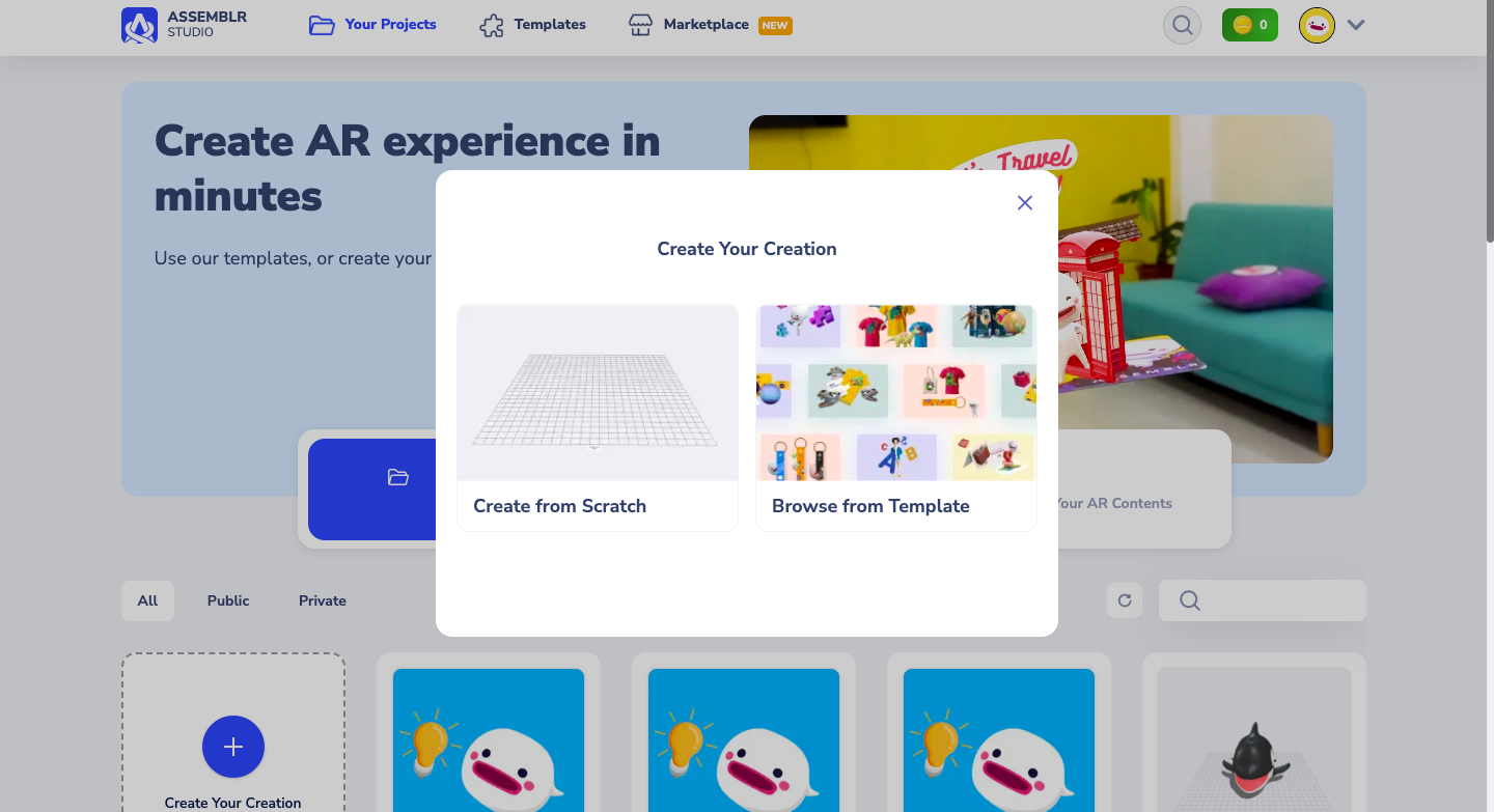 How to create AR projects on Assemblr Studio